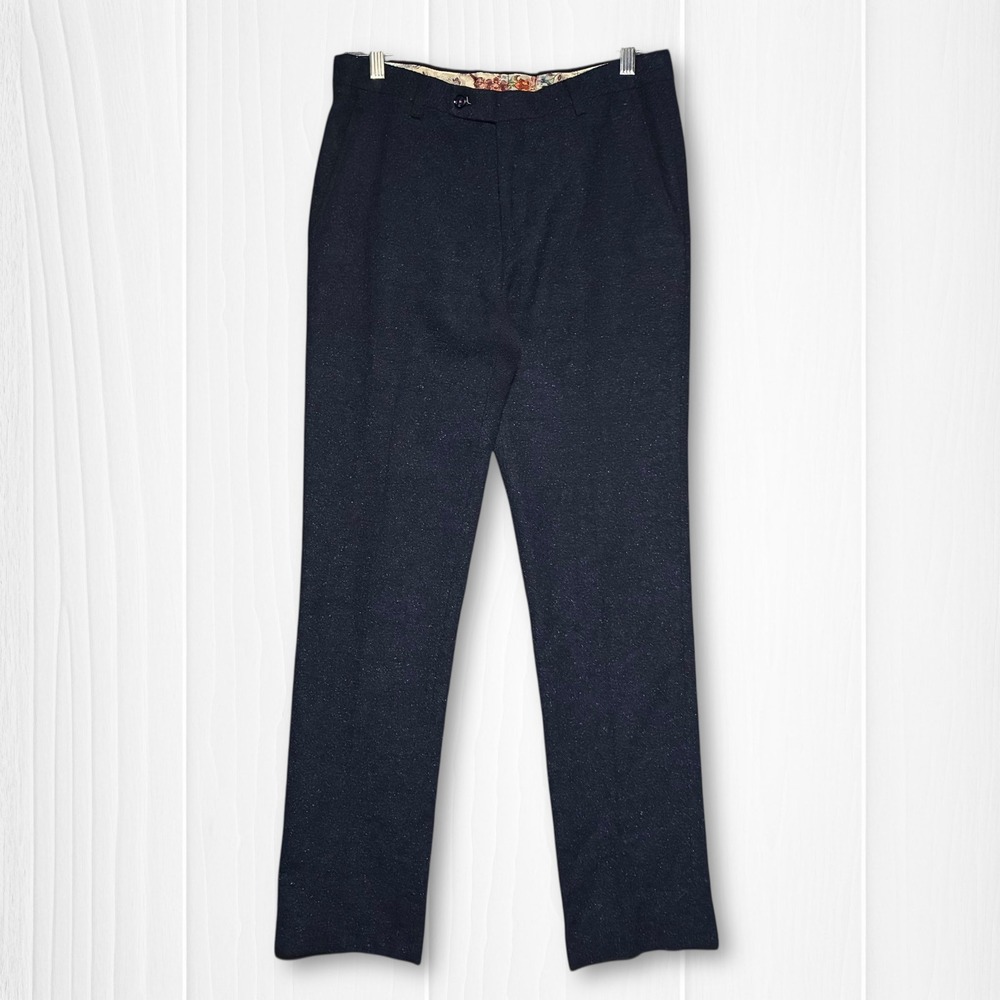 Paisley & Gray Wool Blend Slim Fit Men's Navy Dress Pants Size 30x32